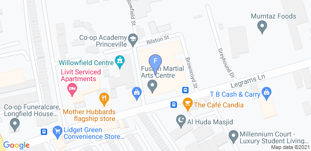 Map to Fusion Martial Arts Centre Ltd